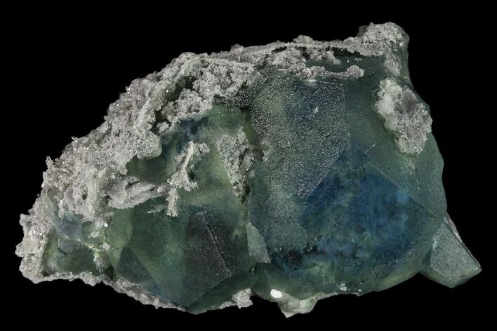 Blue-Green Fluorite on Sparkling Quartz - China #140257